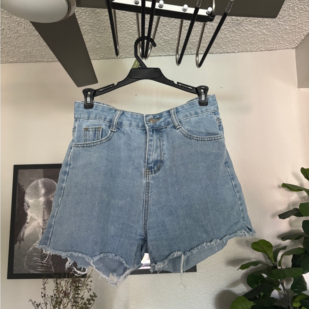 High waisted jean shorts
